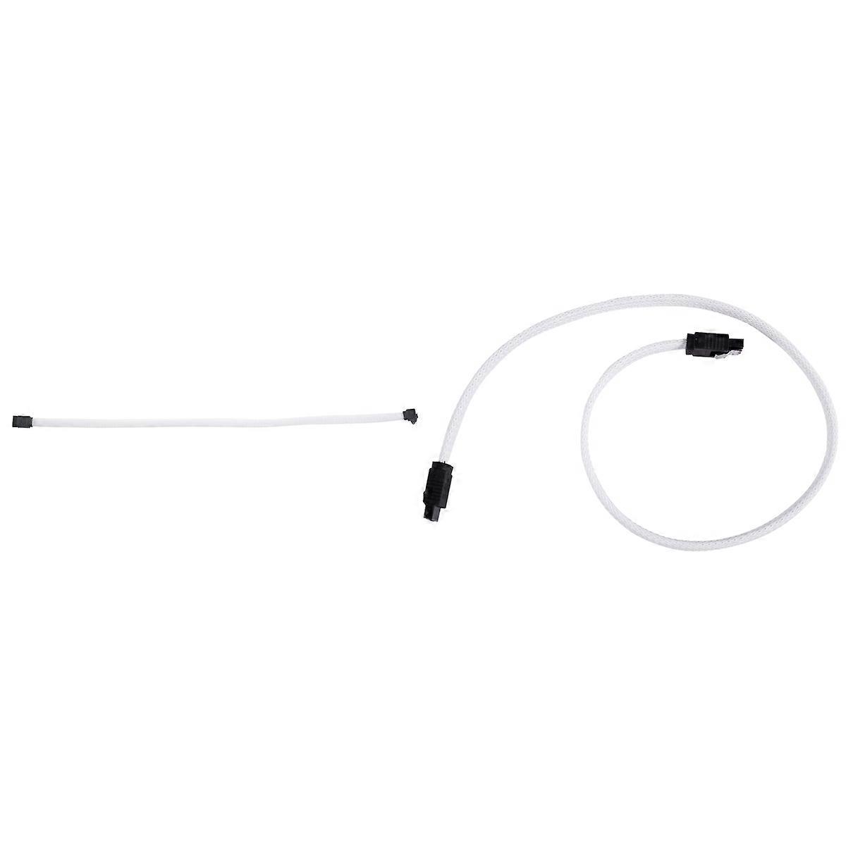 2x 50CM SATA 3.0 III SATA3 7Pin Data Cable 6Gb/S SSD Cables HDD Hard Disk Data Cord with Nylon Slee