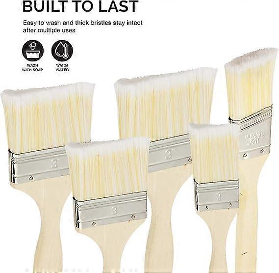 Pinselfarbe Beize Lack Set mit Holzgriffen, 5-teilig