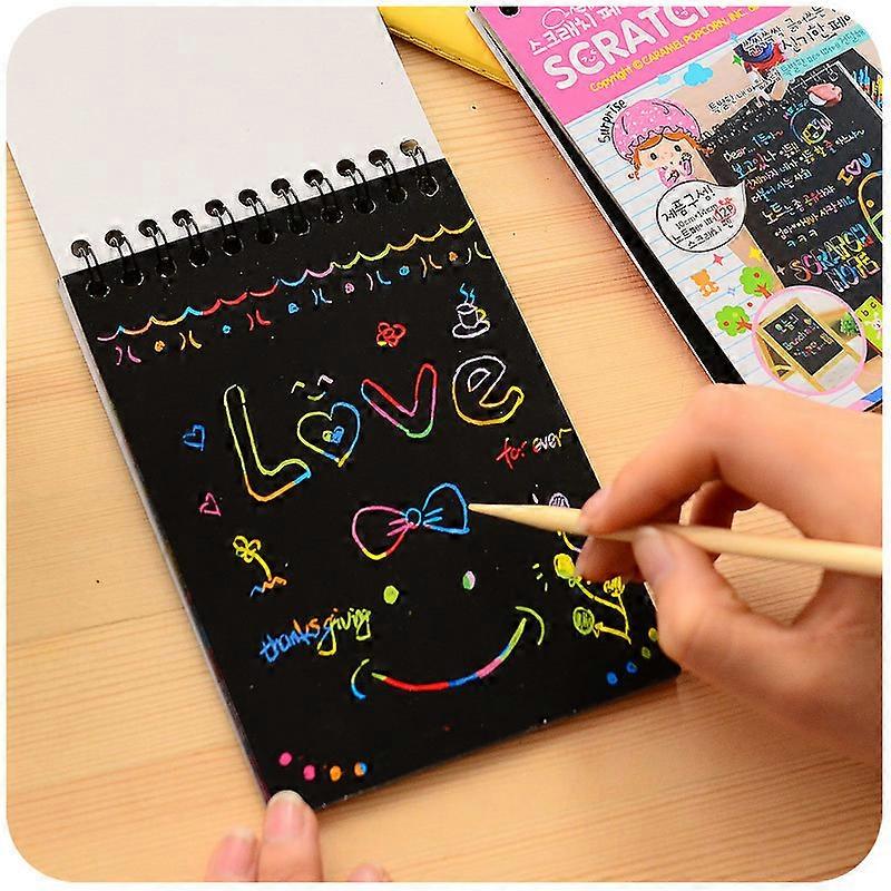 2pcs Creative Colorful Scratch Paper Black Scratch Paper Crafts