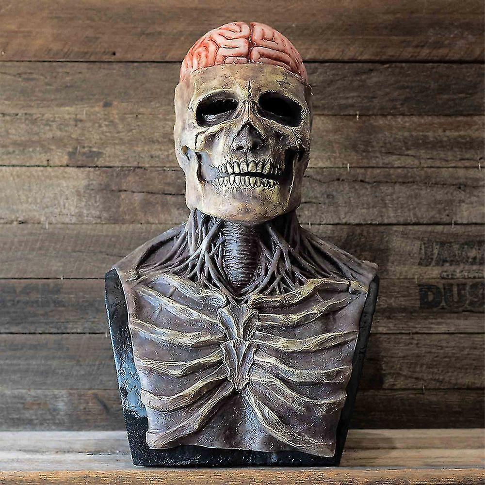Halloween Spooky Skull Headgear Realistic Biochemical Brain Skeleton