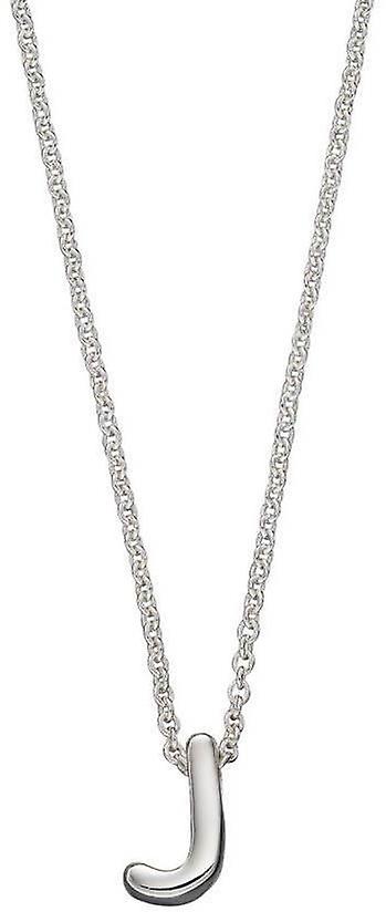 Beginnings J Initial Plain Necklace - Silver
