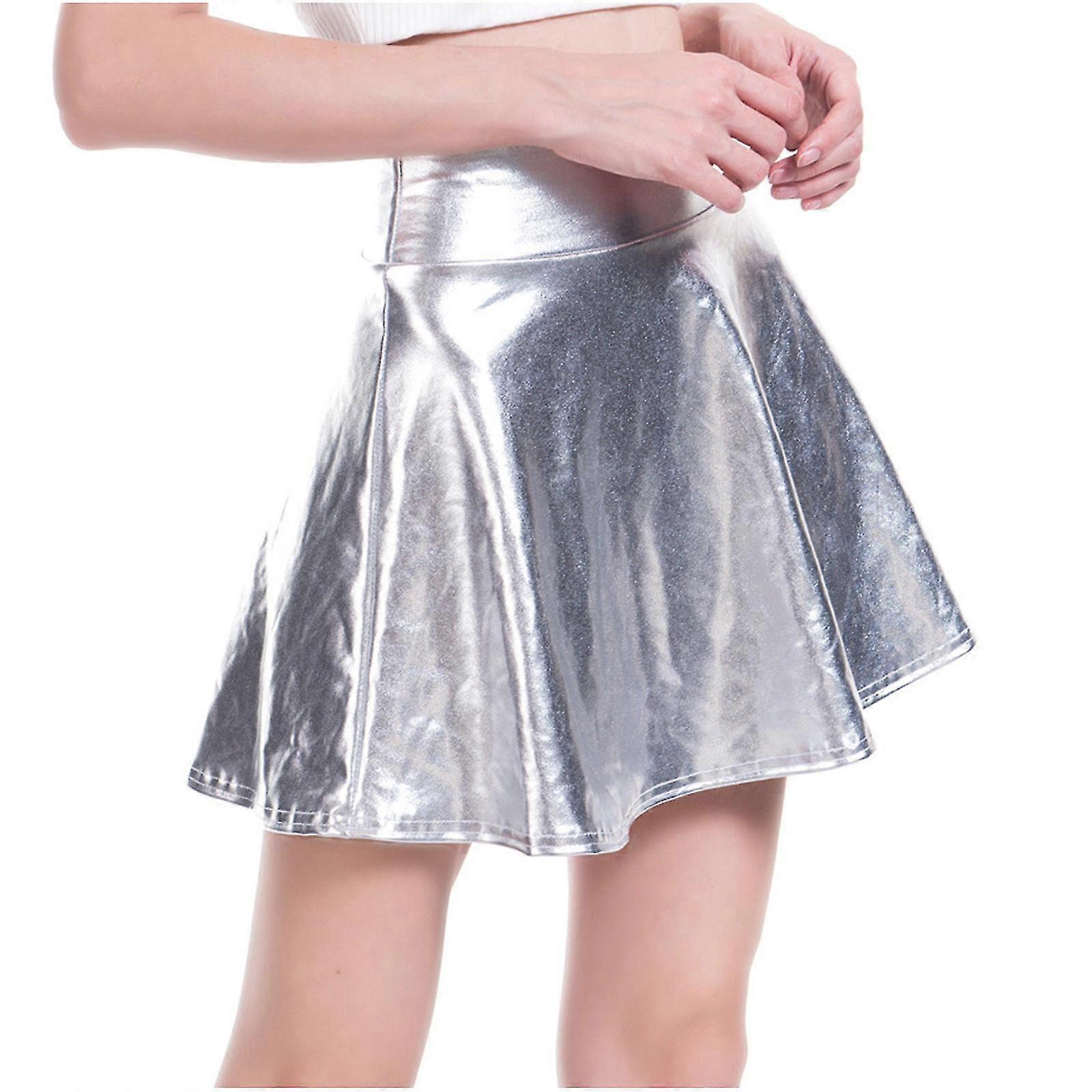 Zwarte Rok Dames Stage Solid Color Performance Jurk Geplooid