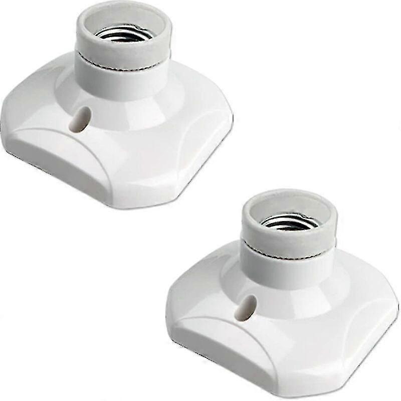 E27 Screw Ceiling Light Socket For Indoor Wall Lamp, Ac 230v, E27 Led Bulb Holder, Plastic Base E27 Socket For Garage Workshop Ceiling, Set Of 2