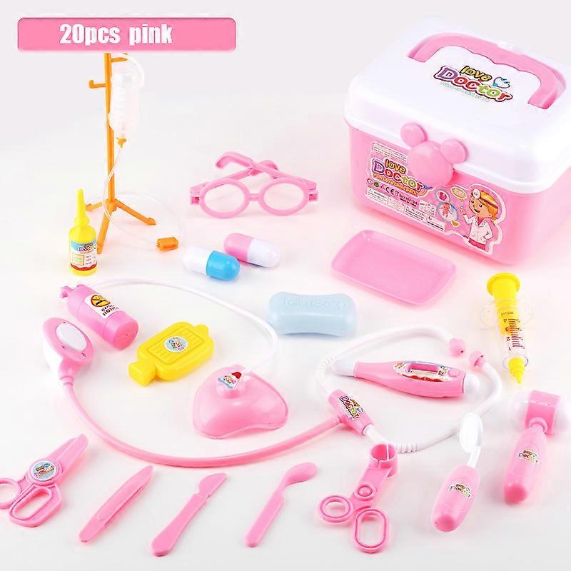 子供のための医者のおもちゃセット子供は女の子のための遊びキットゲーム赤い医療歯科医薬ボックス布袋幼児の女の子のためのゲームを設定します
