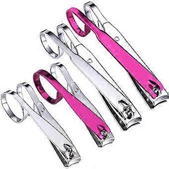 4 stuks EZ Grip Nagelknipper 360 graden roterende kop Schaar Grip Nagelknipper Snijder Met Handvatten Koolstofstaal Gebogen Rand Nagel Teennagelknipper