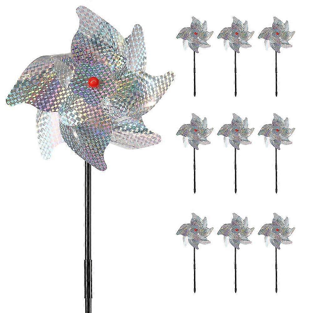 10pcs Bird Repellent Windmill, Reflective Bird Repeller, Reflective Bird Repeller Windmill