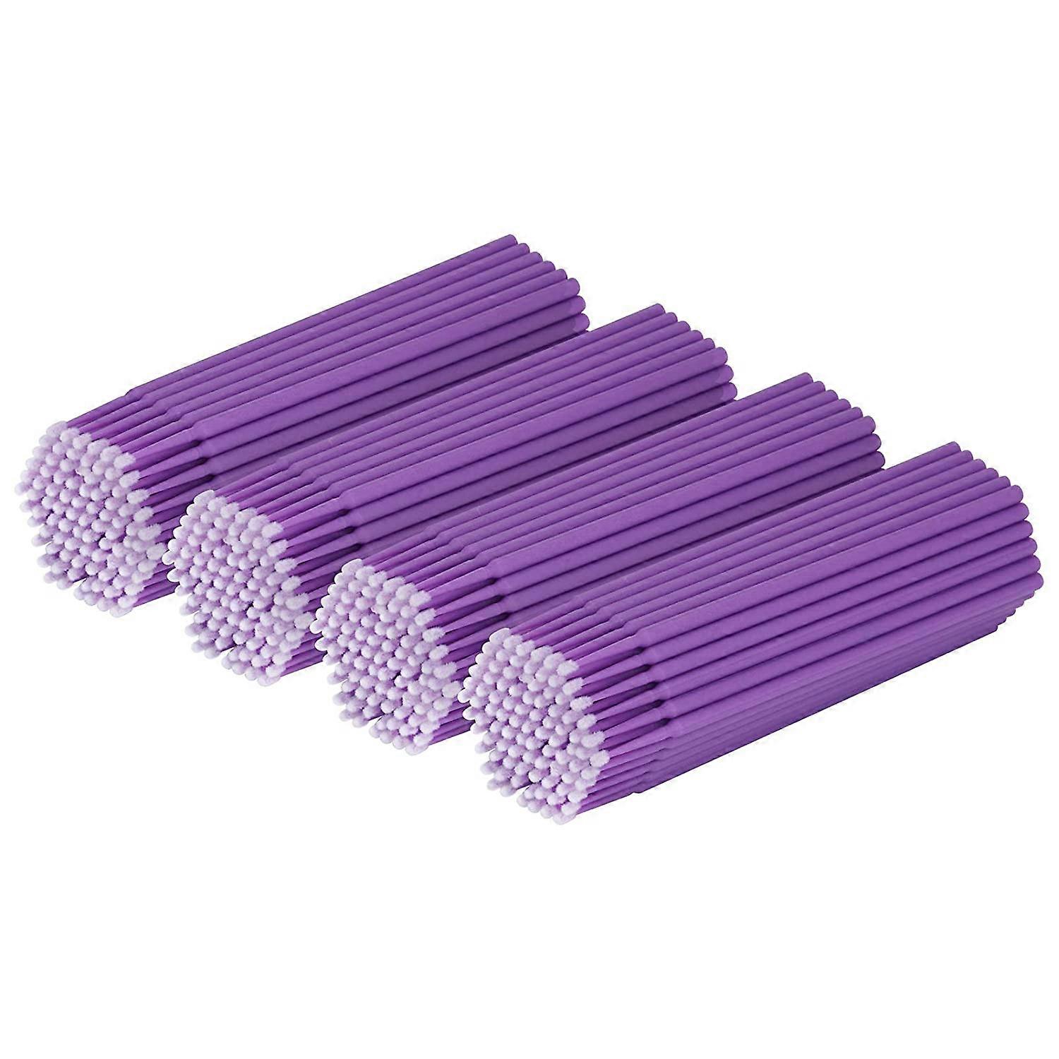 400PCS Micro Brush- Purple-Micro Swabs for Eyelash Extension, Disposable Micro Applicator Brush Micro Eyelash Swabs