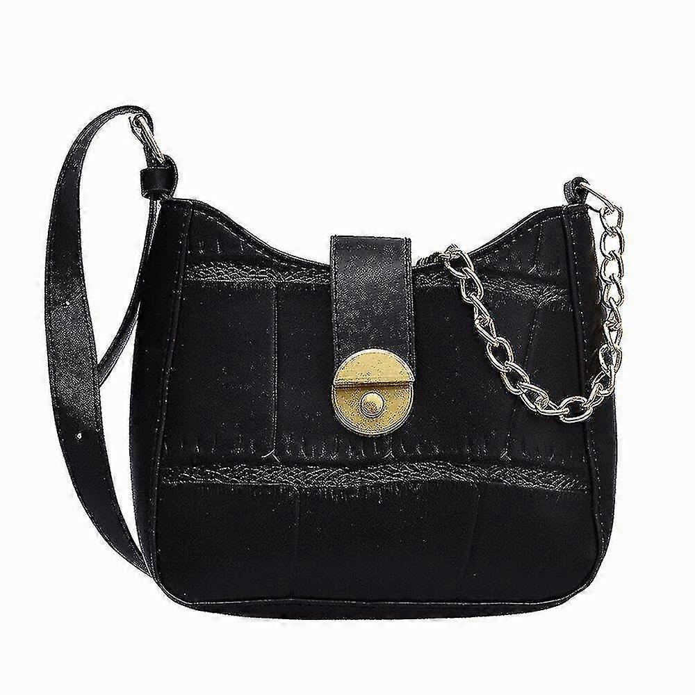 Shopping Retro Shoulder Handbag Solid Leather Chain Flap Exqui