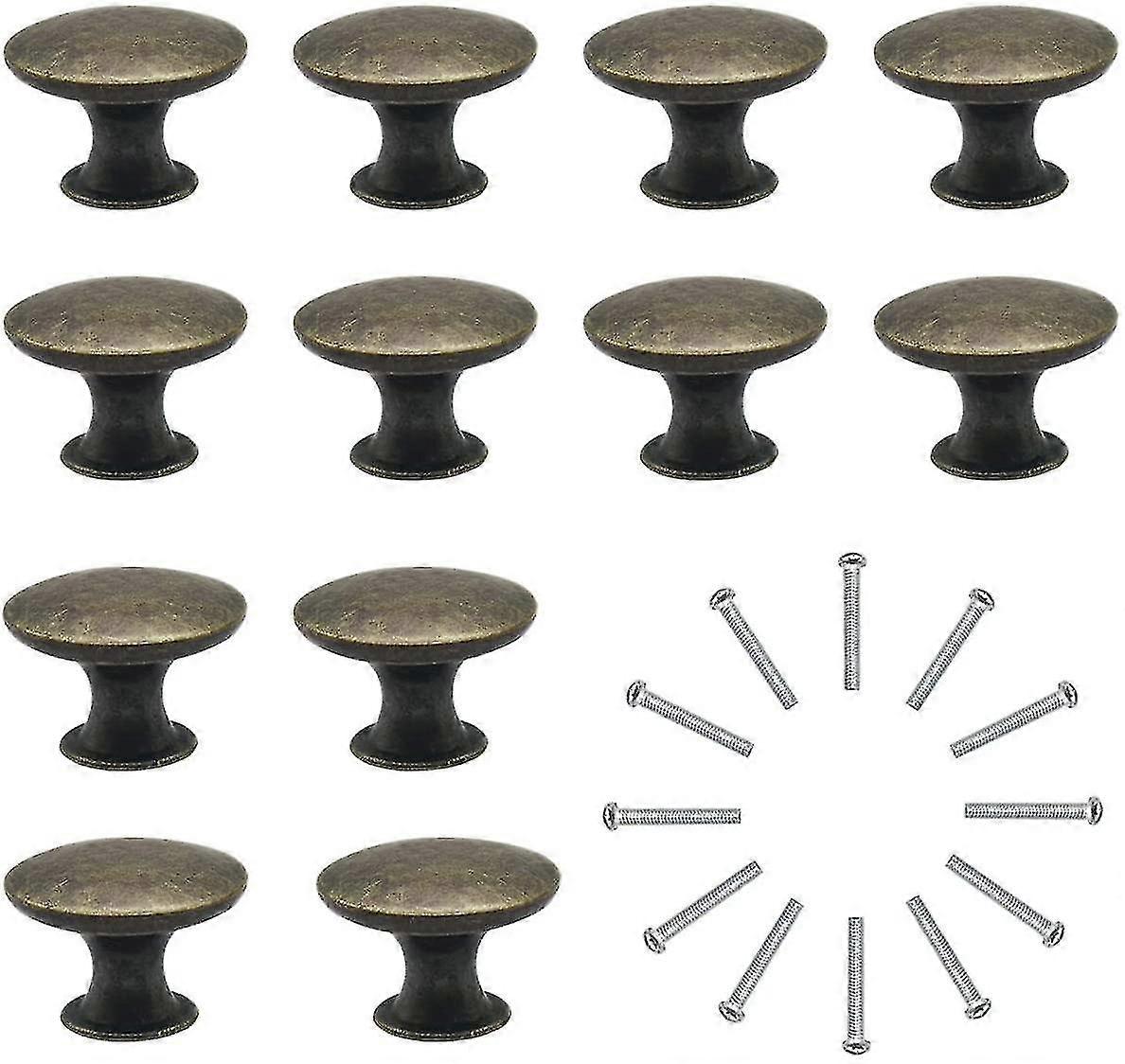 خزانة المقابض درج المقابض مجموعة من 12 الأثاث المقابض درج يعالج خمر النحاس العتيقة 30mm مقبض الباب لمطبخ درج خزانة
