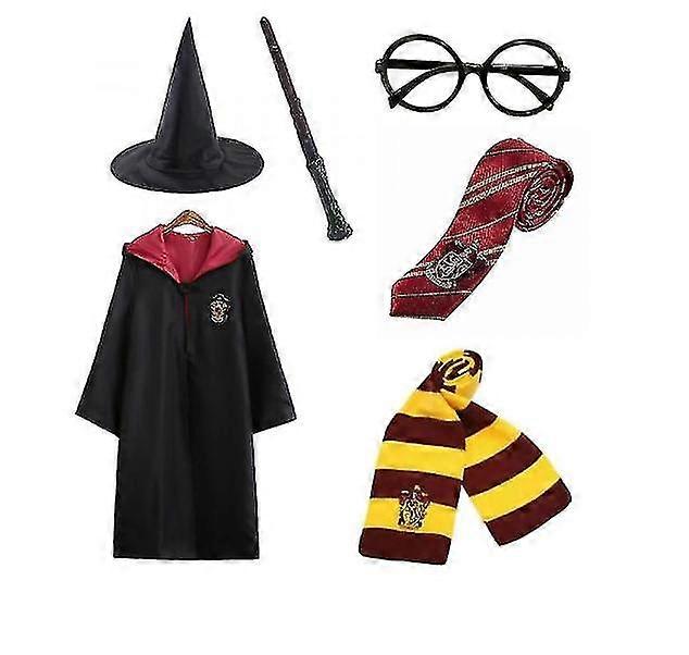Harry Potter 6pc Set Mago Mágico Cosplay Disfraz Capa Disfraz-F