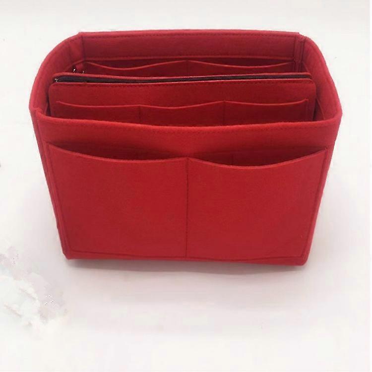 Handbag Wallet Manager Plug in Multi Pocket Bag Manager Felt Handbag Red