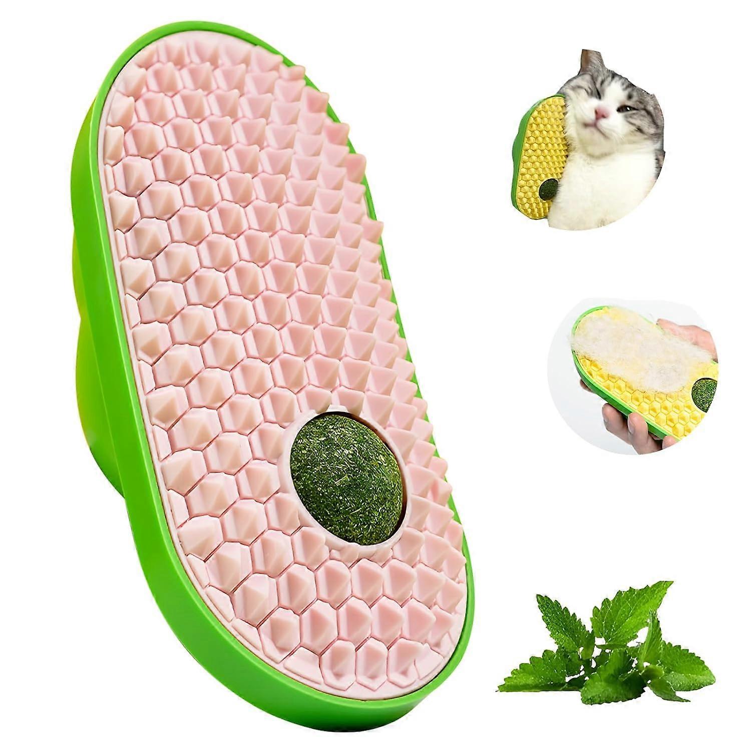 Cat Wall Scratcher w/ Catnip Funny Magic Cat Self Groomer Brush Kitten Shedding,100% New