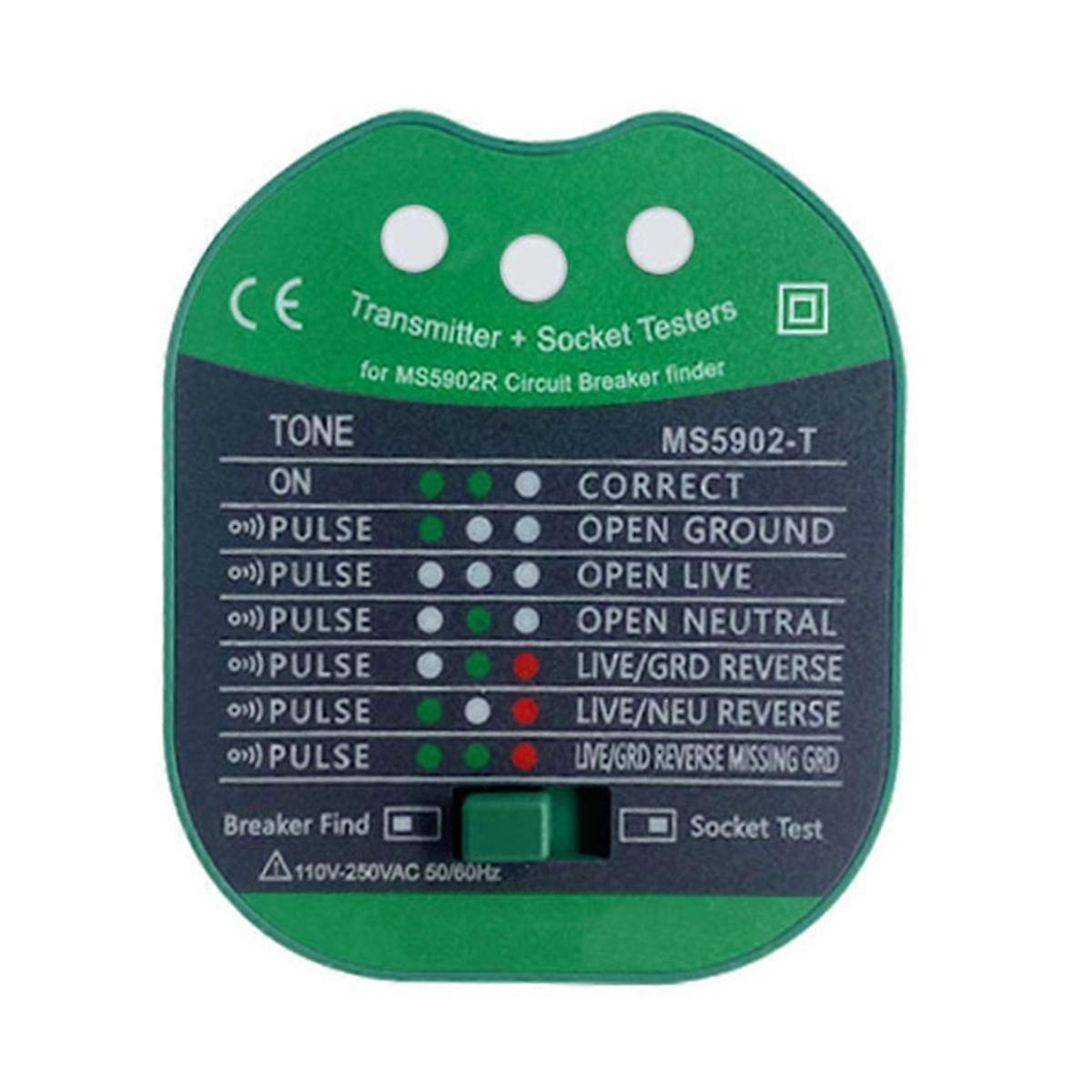 MS5902R Circuit Breaker Finder Automatic Fuse Socket Tester Wire Short Circuit Fuse Detector Discriminator EU Plug