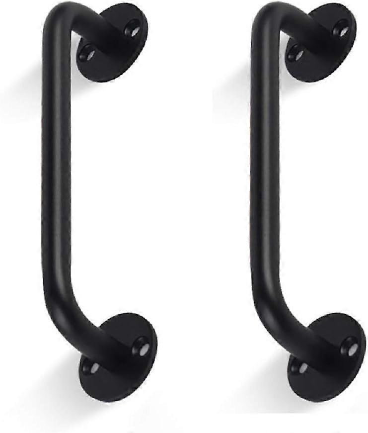 Set of 2 Tubular Barn Door Handles - Black