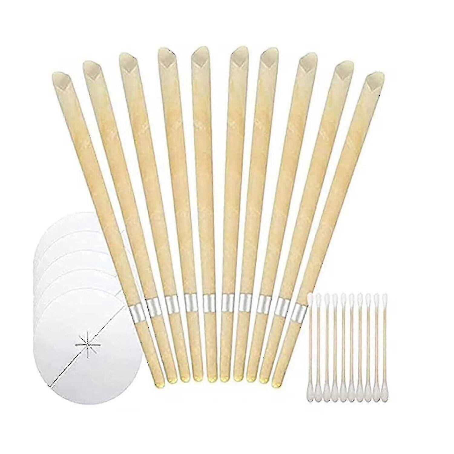 50 Pcs Handcrafted Ear Wax Removal Kit, Made With 100% Beeswax Coated Paper 2024-new