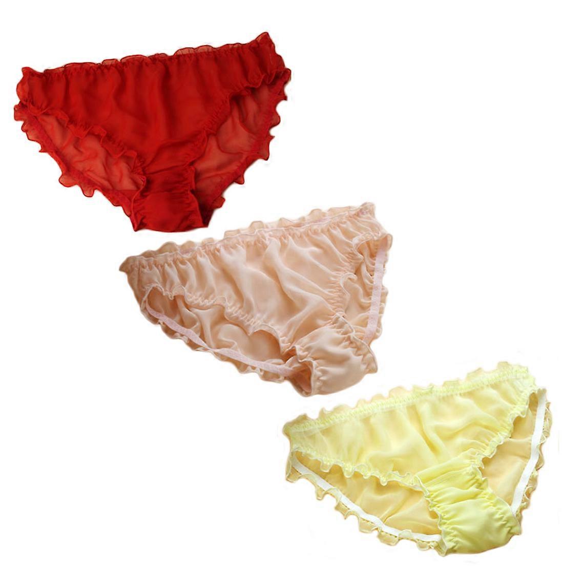 3 stuks zijden slipje vrouwen moerbei zijden slipje high stretch bikini plus size geborduurde slips