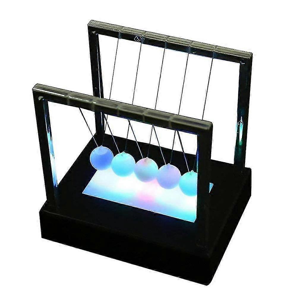 Creative Newtons Swing Ball Led Light Up Newtons Cradle Science Kids