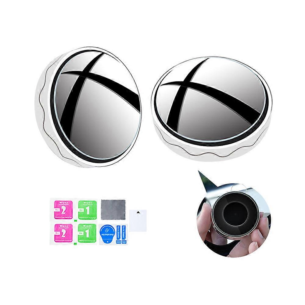 2pcs Car Blind Spot Mirror HD Round Frame Blind Spot Mirror 360 Degree Adjustable Car Rearview Convex Mirrors Car Accessories