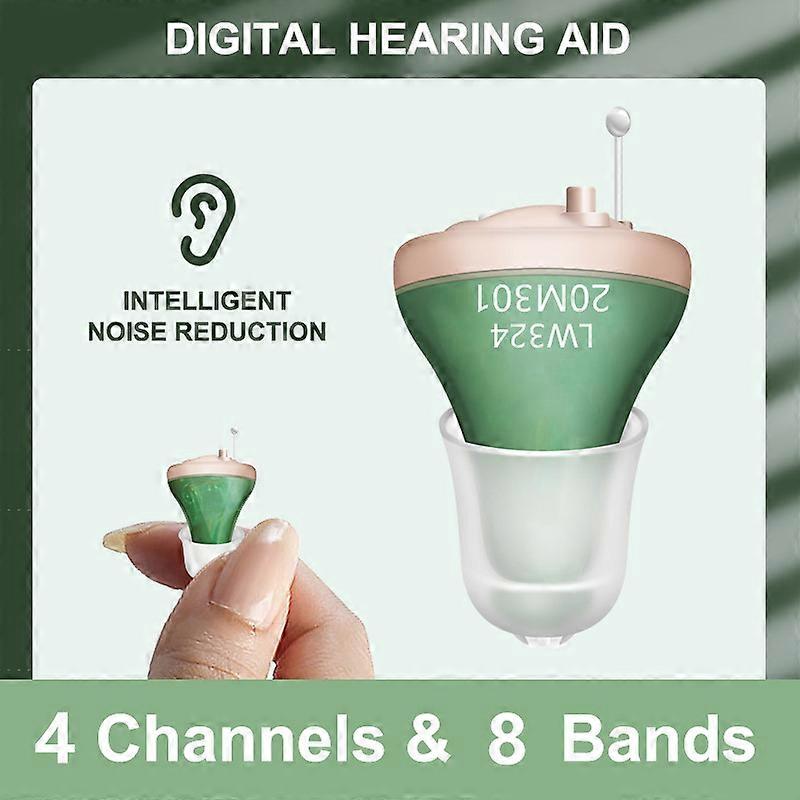 CIC Hearing Aids Digital 4 Channels Sound Amplifier Wireless Headphones Listening Device First Aid Care For Elderly Deafness