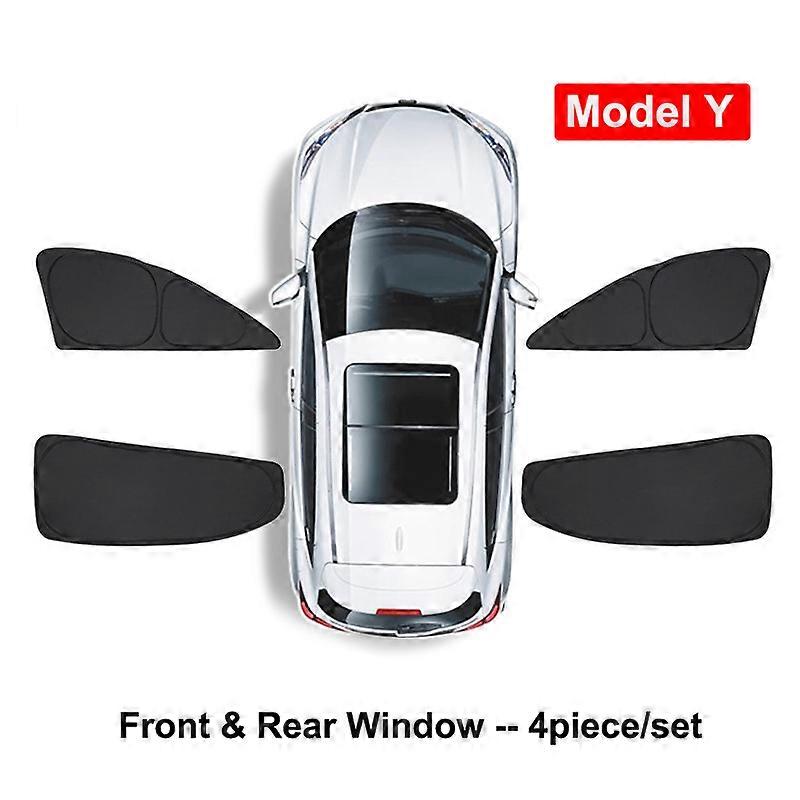Sunshade Custom-Fit for Tesla Model Y 2021 Car Window Privacy Shade Camping Anti-peeping Blind Shading Net Front Rear Windshield