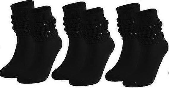 3 Pairs Knit Slouch Socks For Women, Scrunch Knee High Boot Socks