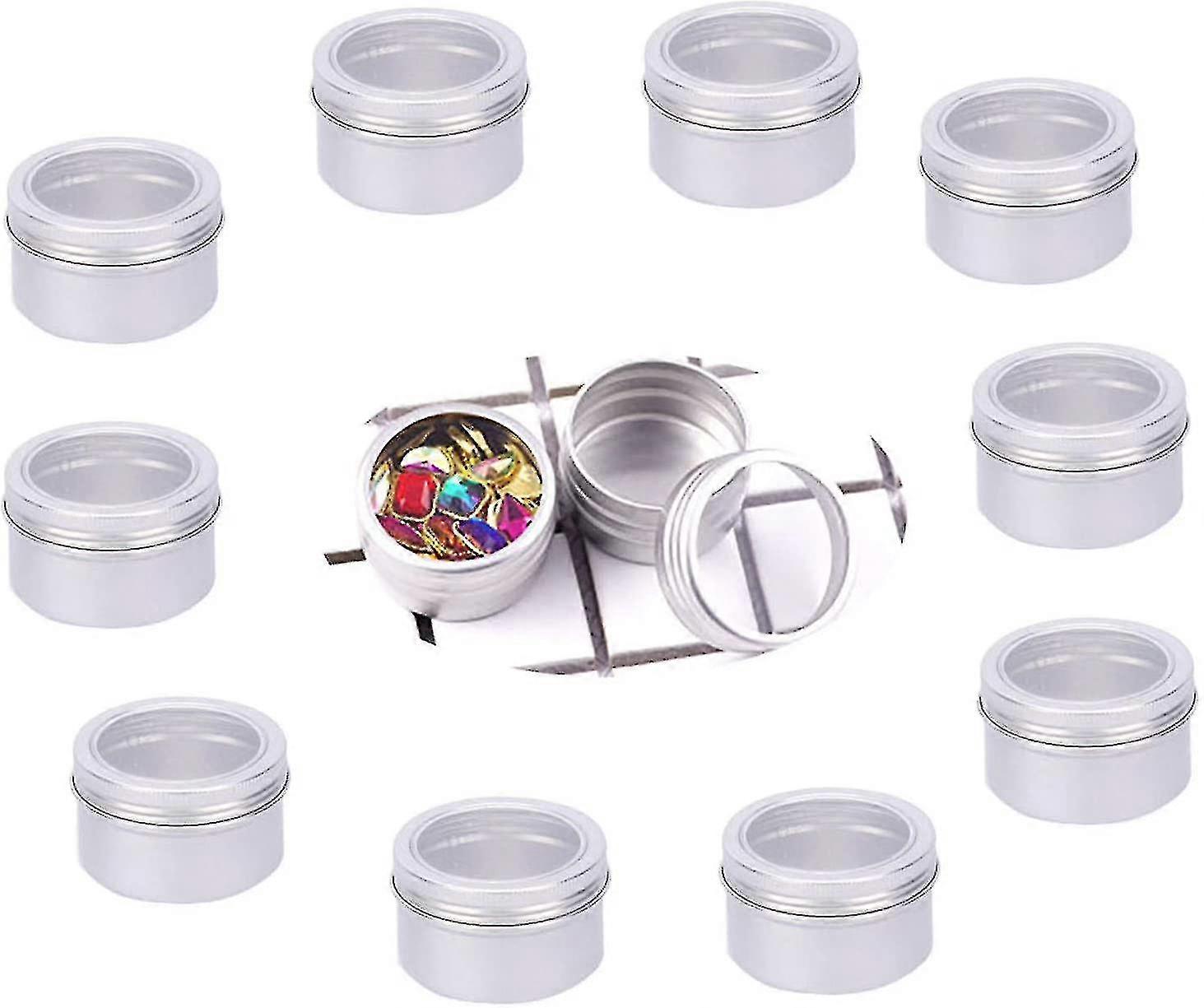 12pcs/120ml Screw Jar Diy Empty Clear Ow Jewelry Izer