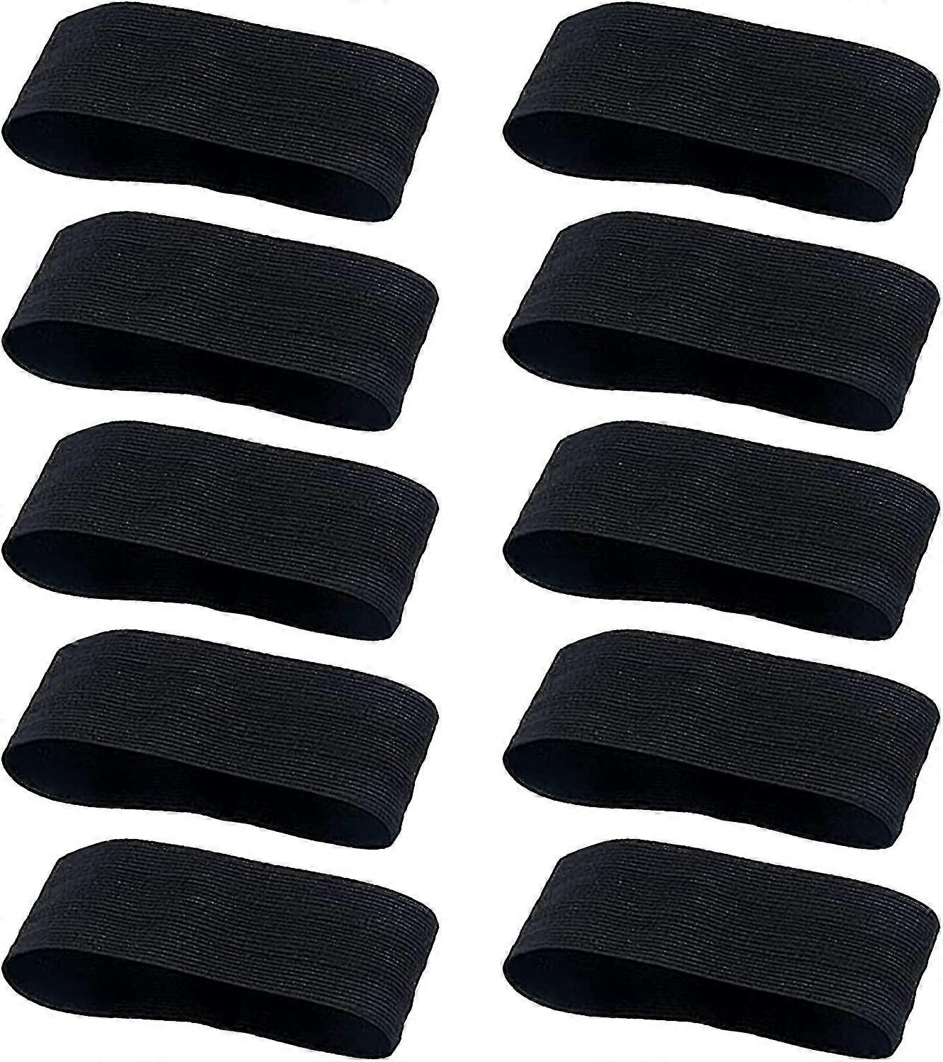 10 stk sorte armbånd fodbold, elastiske sorte armbånd sørgebånd, loop sort