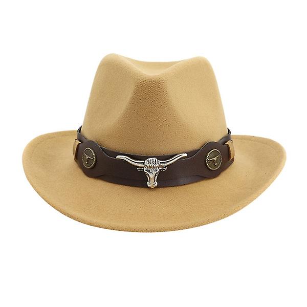 Clasic moda mare Retro Wave Brim simple Cowboy Bej