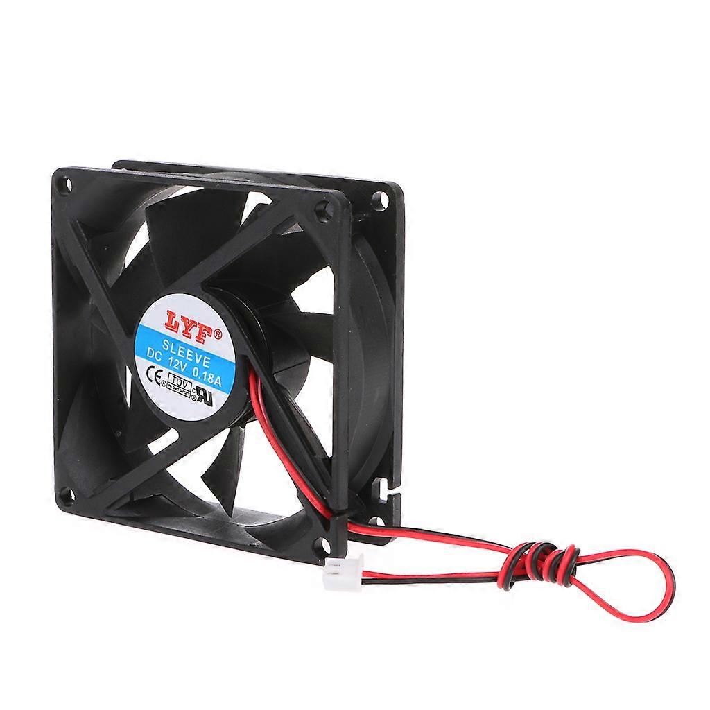 12V 2-Pin 80x80x25mm PC Computer CPU System Heatsink Brushless Cooling Fan 8025
