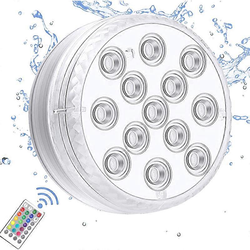 2pcs Submersible LED Lights with , RF Remote Control, 13 LED Unde