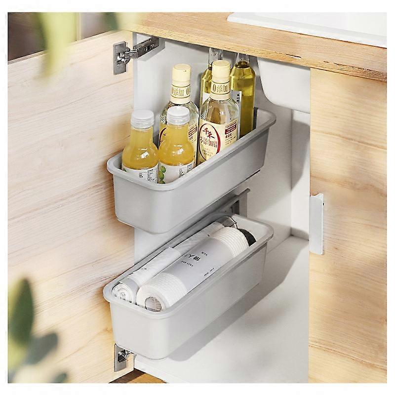 ROOMTEC Organizer estraibile per armadio stretto (12,7 cm di larghezza x 53,3 cm di profondità), organizer per armadio da cucina e portaoggetti a 2 ripiani, ripiani estraibili sotto l'armadio per