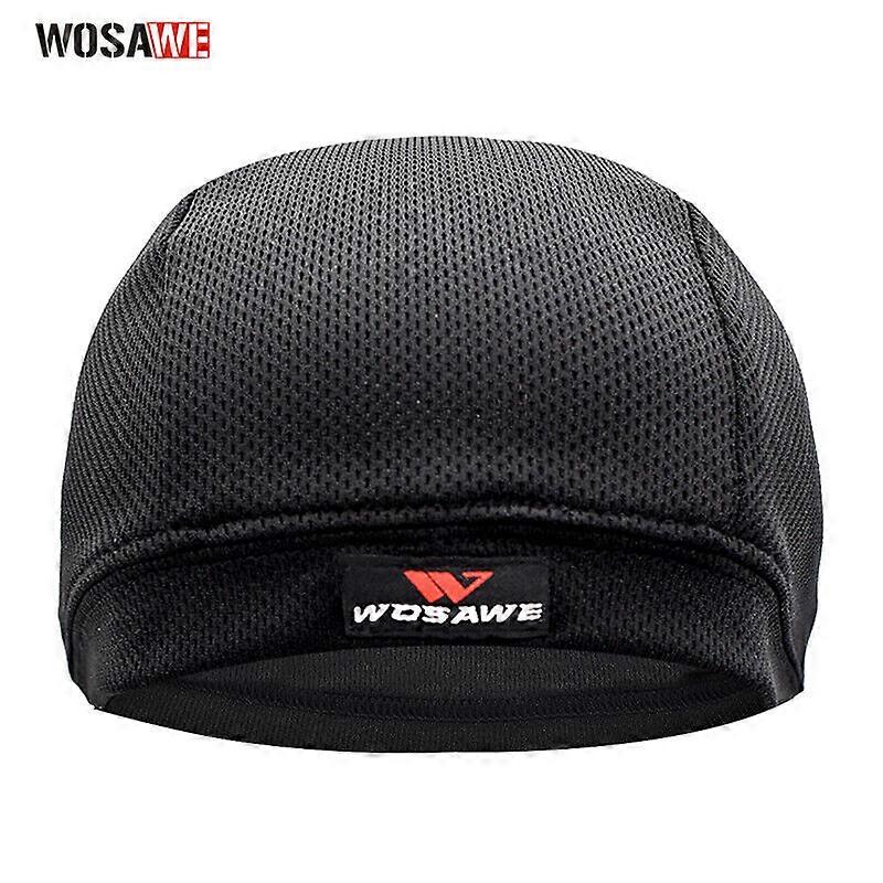 Fugttransporterende køling Skull Cap Hjelm Liner Beanie Bald Cap Dome Hat Sort