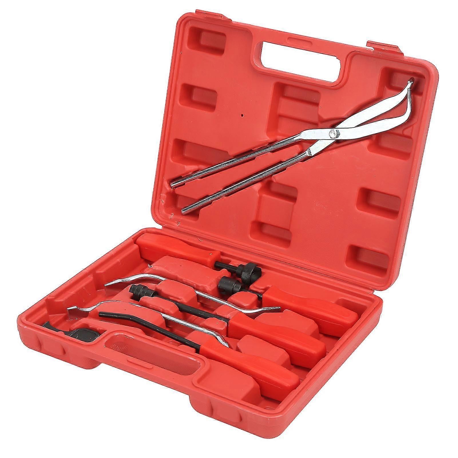 8PCS Drum Brake Puller Tool Kit Universal 45 Steel Oxidation Chromate Coating with Storage Box