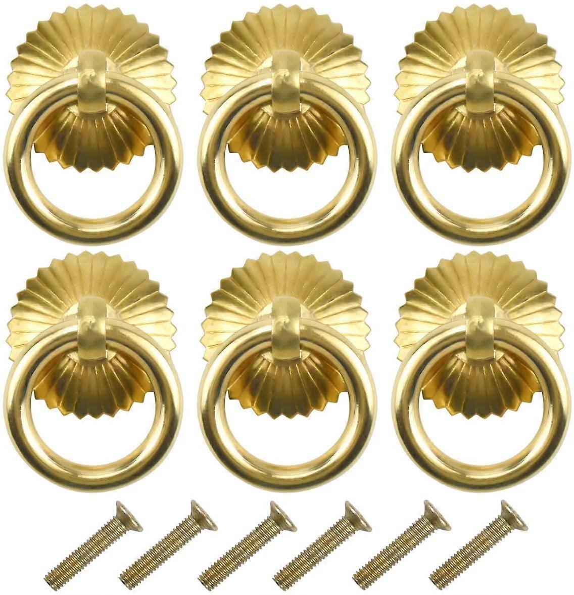 6pcs Vintage Cabinet Handles, Drawer Ring Handles