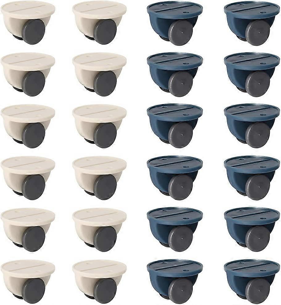 24 Pieces Self Adhesive Caster Wheels Small Storage Caster Wheels Mini Rolling Caster Paste Plastic Sticky Caster