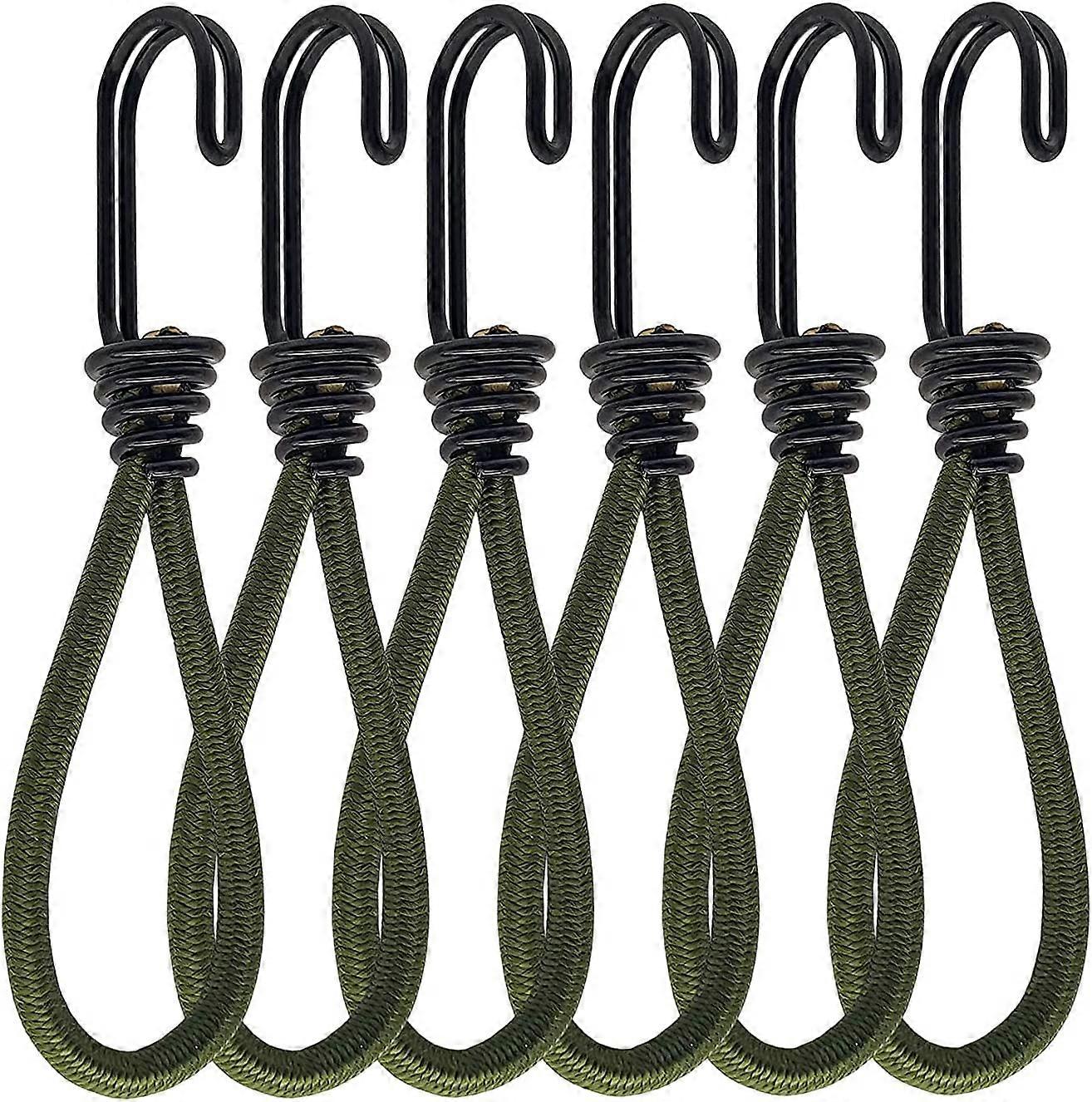 6 Pieces Rubber Bungees with Hook, Hook for Bungee or Bungee Cord, Rubber Bungee Bungee