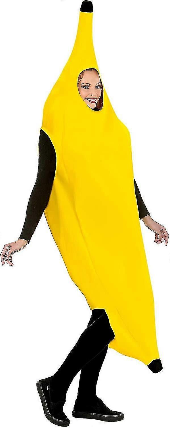 Costume A Banana Unisex Per Bambini - Vestito Da Frutta In Poliestere, Travestimento Carnevale E Halloween Per Ragazzi E Ragazze (Taglia Unica 110-140 Cm) - 3