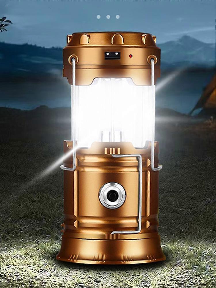 USB Solar Power Rechargeable LEDFlashlight Camping Light Tent Torch Lantern Lamp