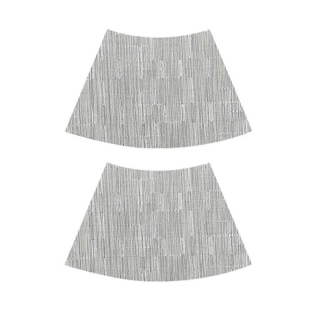 2Pcs Fan-shape Place Mat Heat Insulation Kitchen Table Mat (Silver Grey)