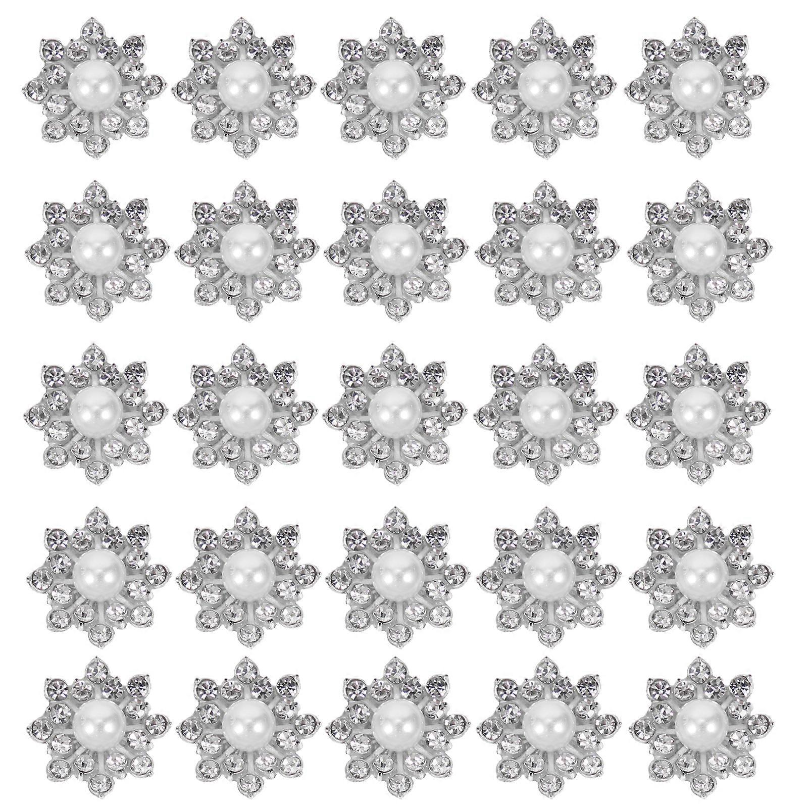 30pcs Delicate Snowflake Pearl Buttons DIY Sewing Buttons Clothing Pearl Button Decors