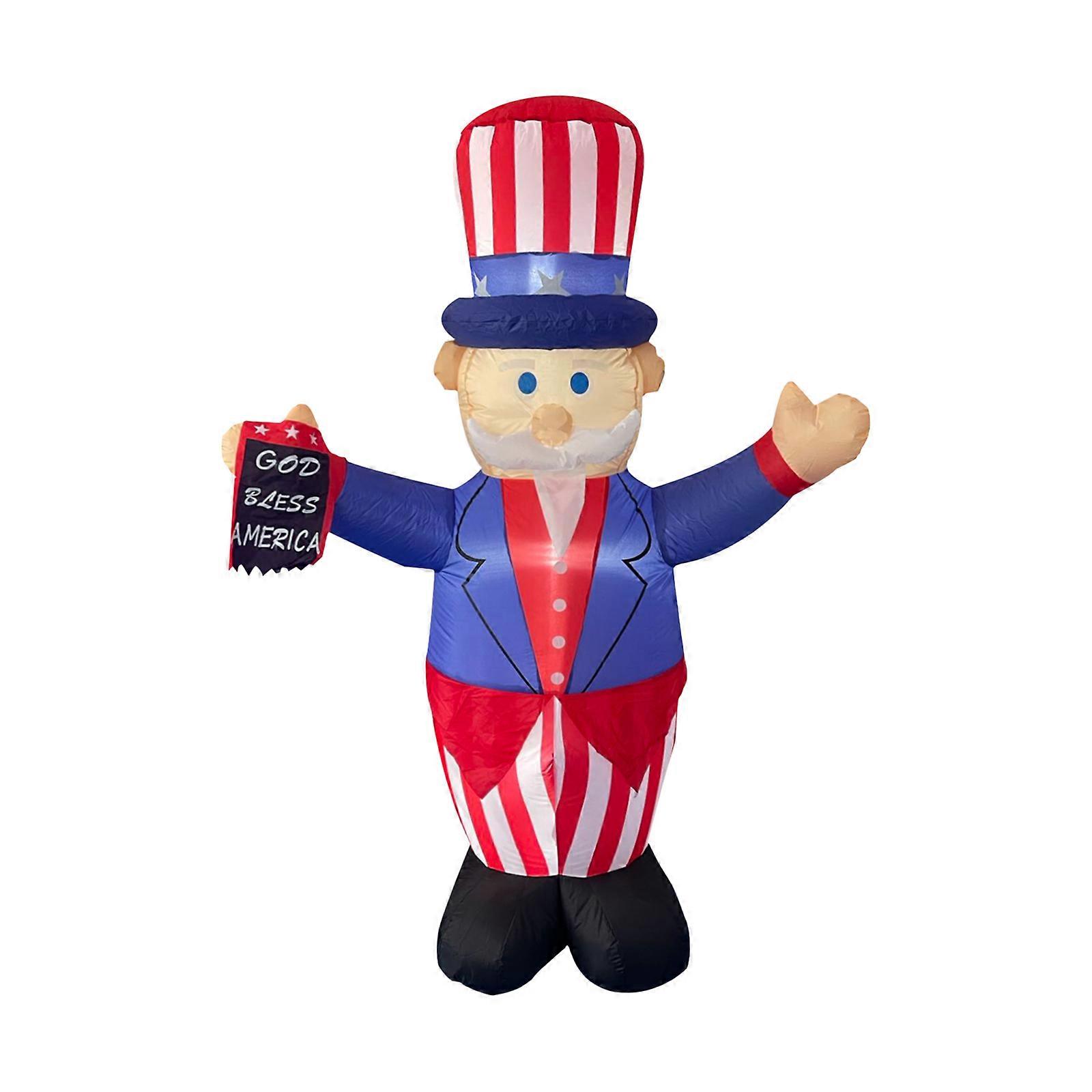 Independence Day Decor Inflatable Doll Props Light Up Durable Decorate Uncle Sam