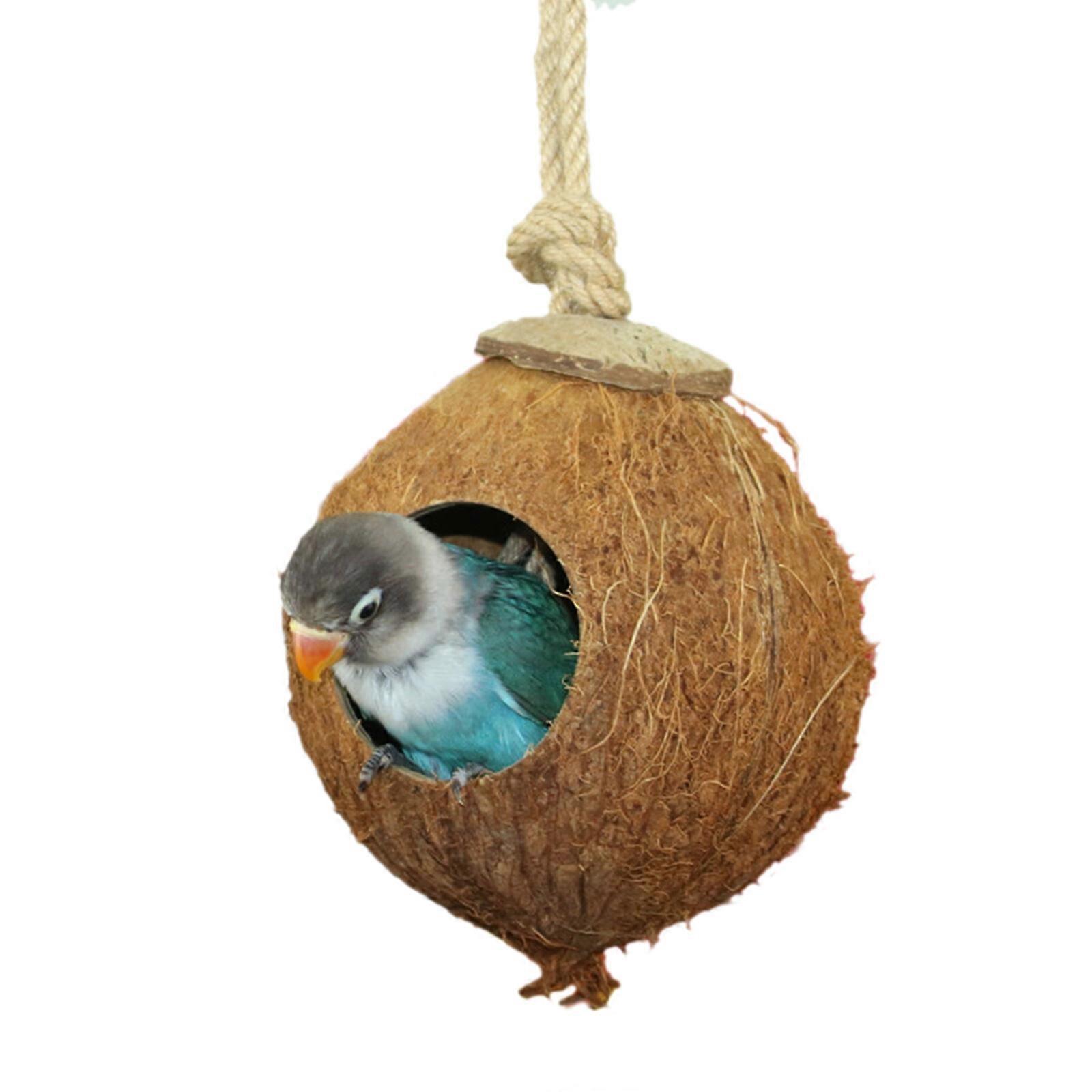 New Upgrade Crested Gecko Coco Hut,Coconut Husk Hut,Coco Bird Hut,Bird House Hanging Home, Durable Cave Habitat