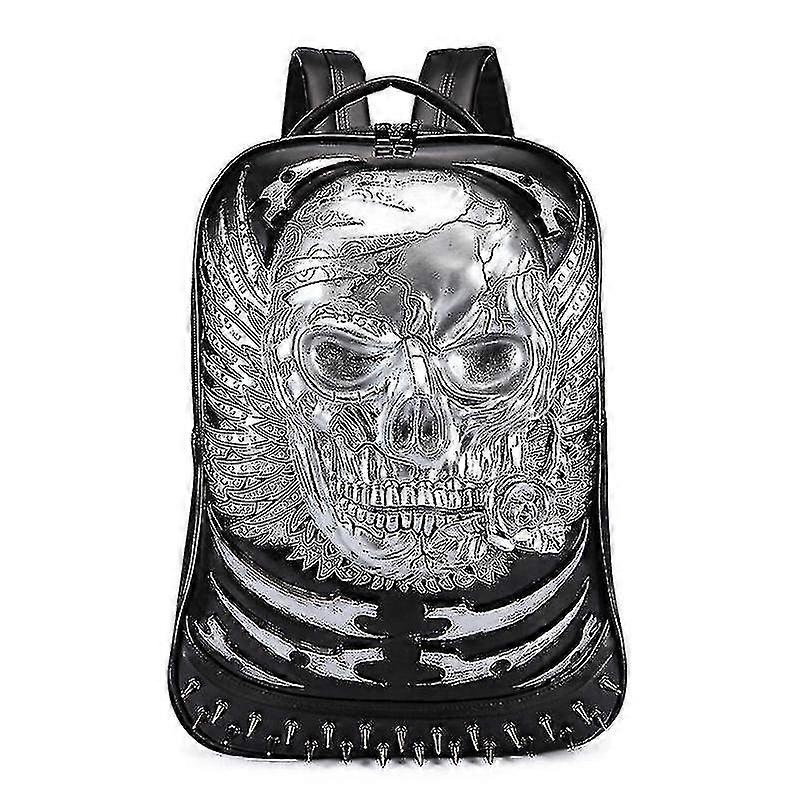 Naiwang Personalized Backpack Punk 3d Skull Shockproof Computer Bag