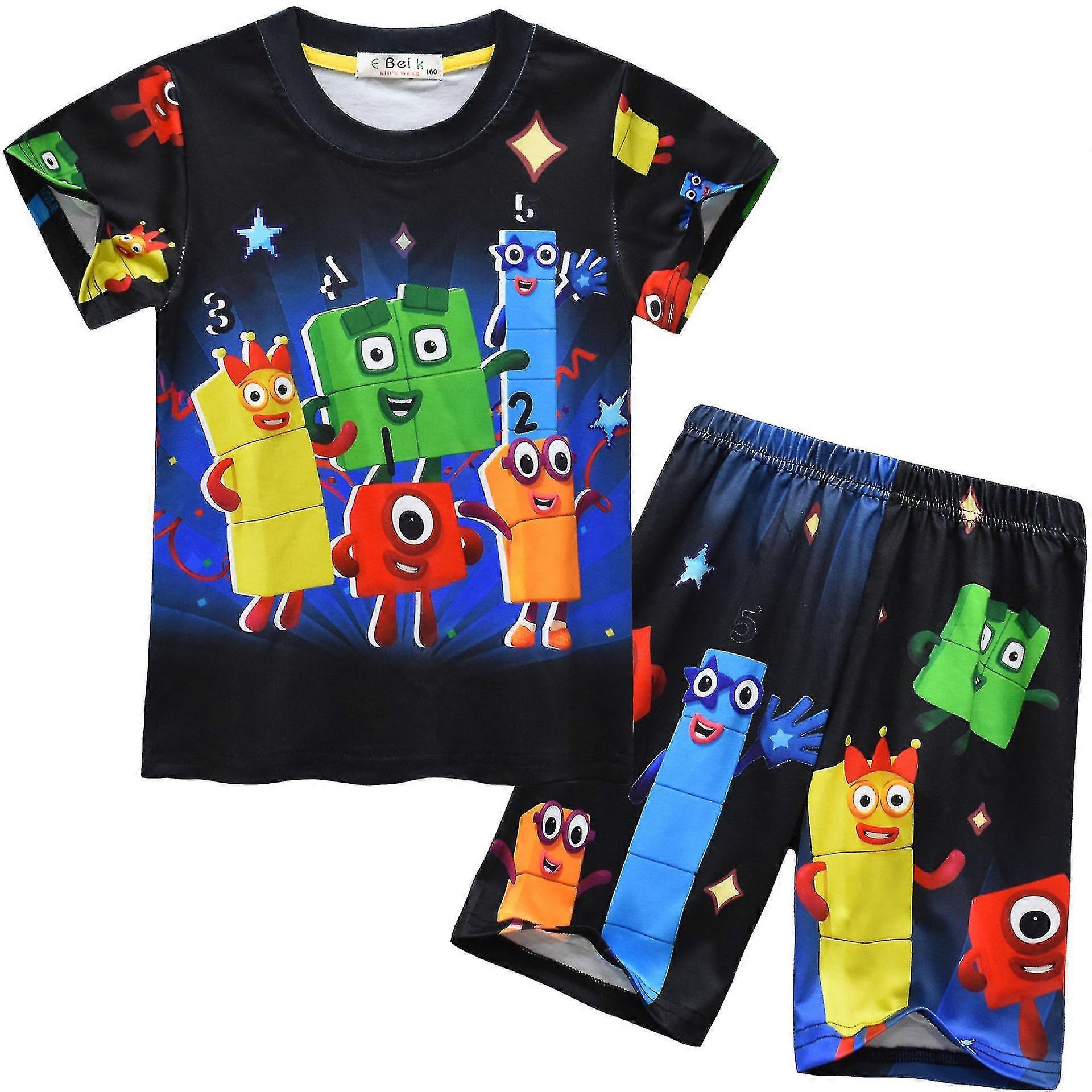 Çocuklar Pijama Erkek Numberblocks Pijama 3-14 yıl Çocuk Pijama Genç Kız Pamuk Gece Takım Bebek Ev Giyim Pijama