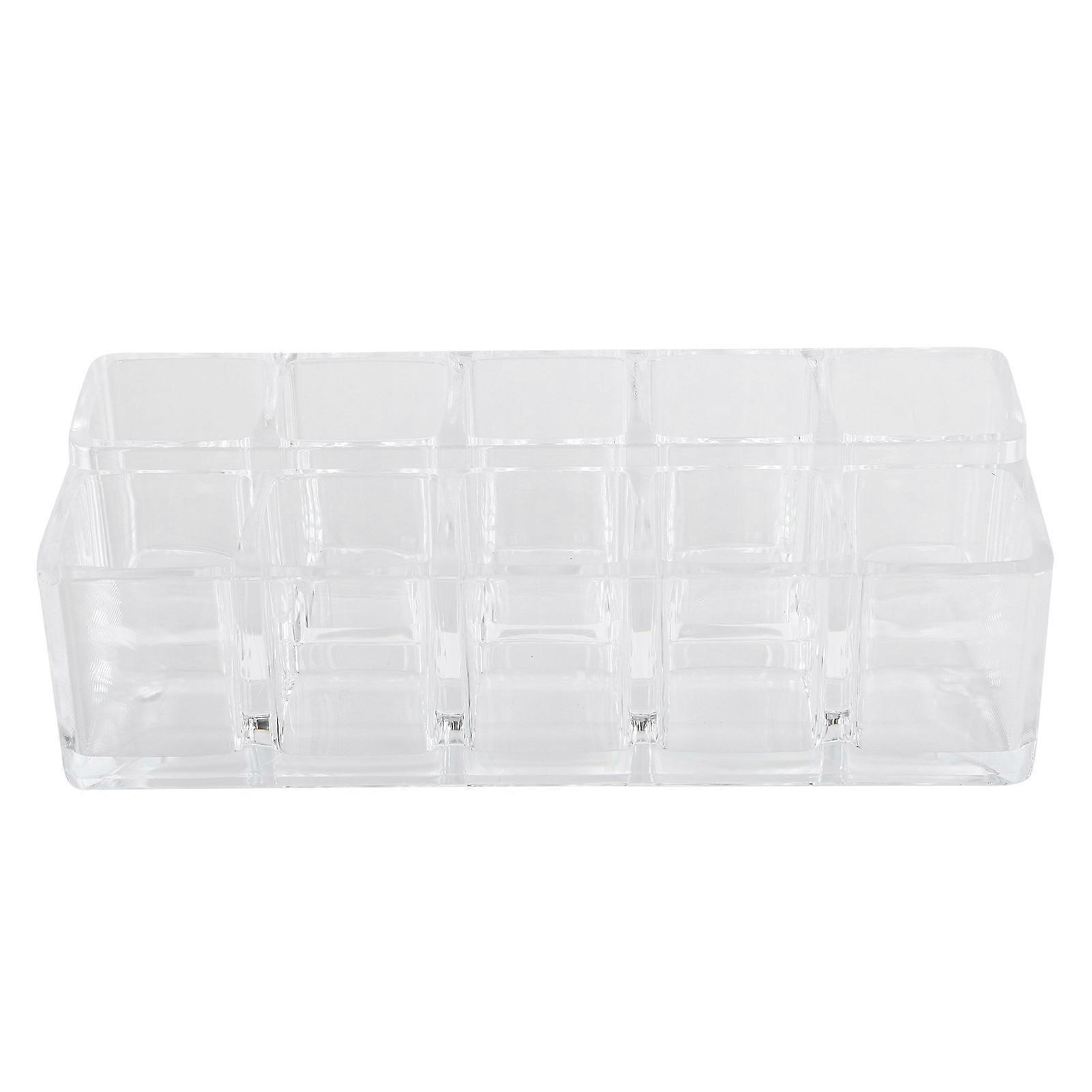 10 Grid Transparent Lipstick Holder Organizer Acrylic Cosmetics Display Rack Stand