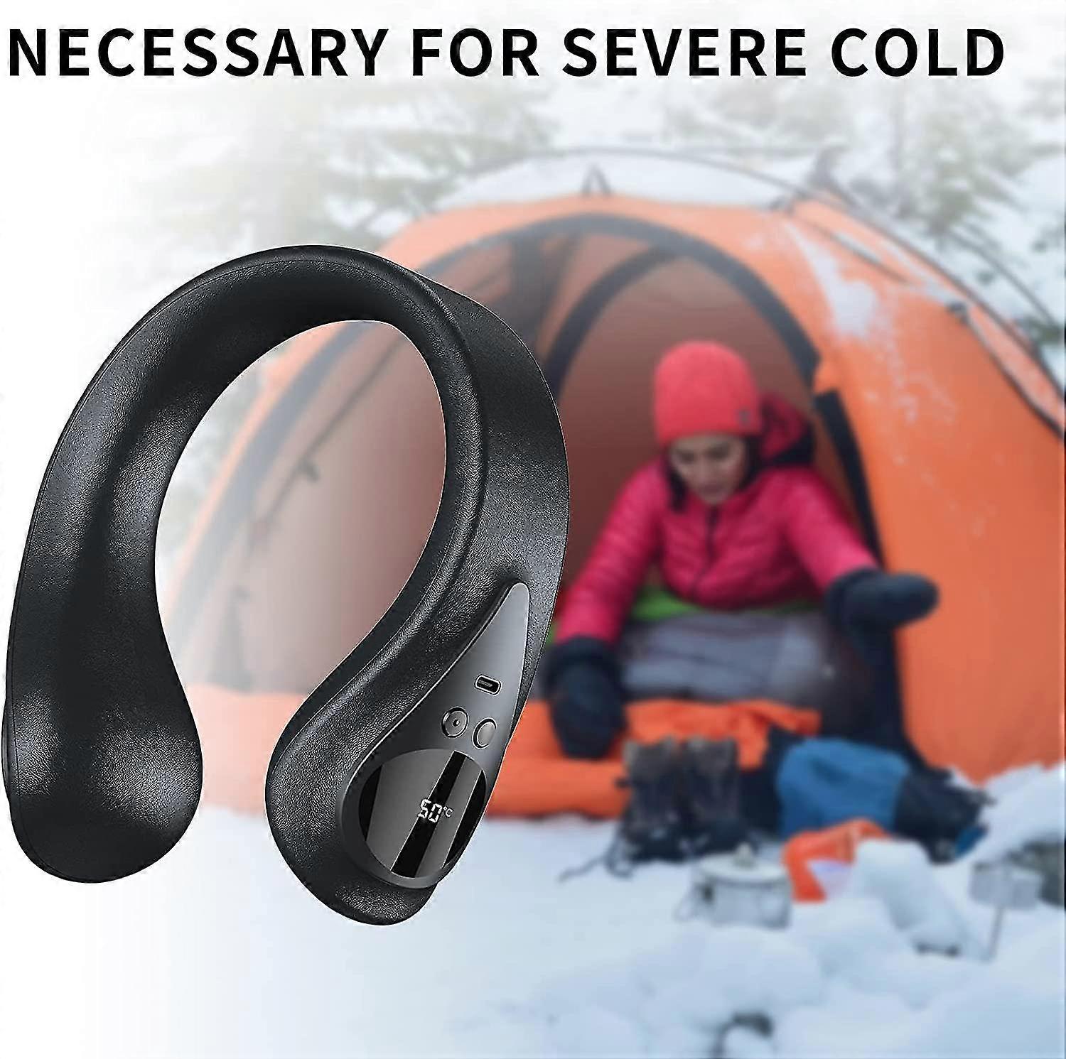 ポータブルネックウォーマー充電式、温度調節可能な36-58の加熱スカーフ、ソフトレザー電動ネックウォーマー