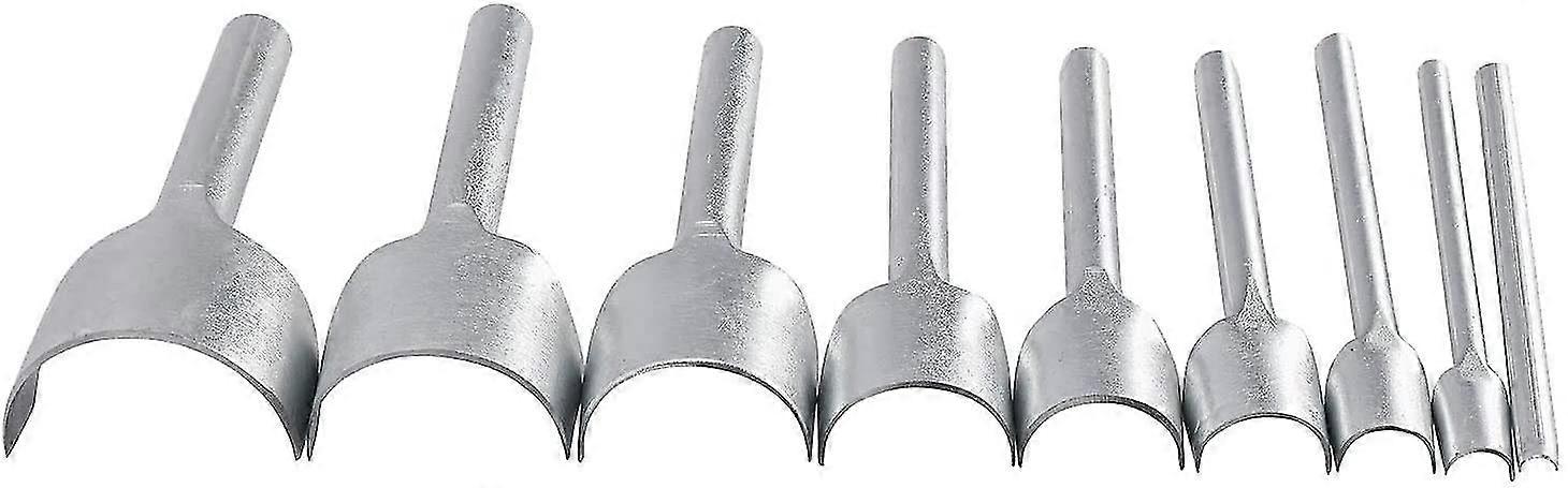 9pcs Leather Craft Tools Half-round Cutter Punch Strap Belt Wallet End Diy 5-45 Mm