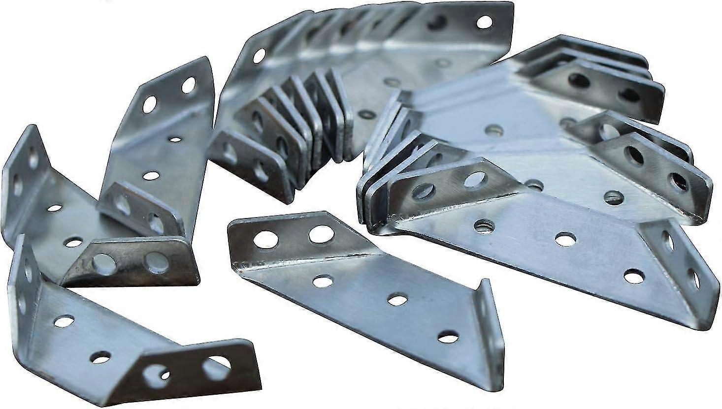 Stainless Steel Multifunction Triangle Corner Brace, Multi-angle Joint Fastener, Shelf Support Connector Bracket 2.7"x0.9" (set Of 16)