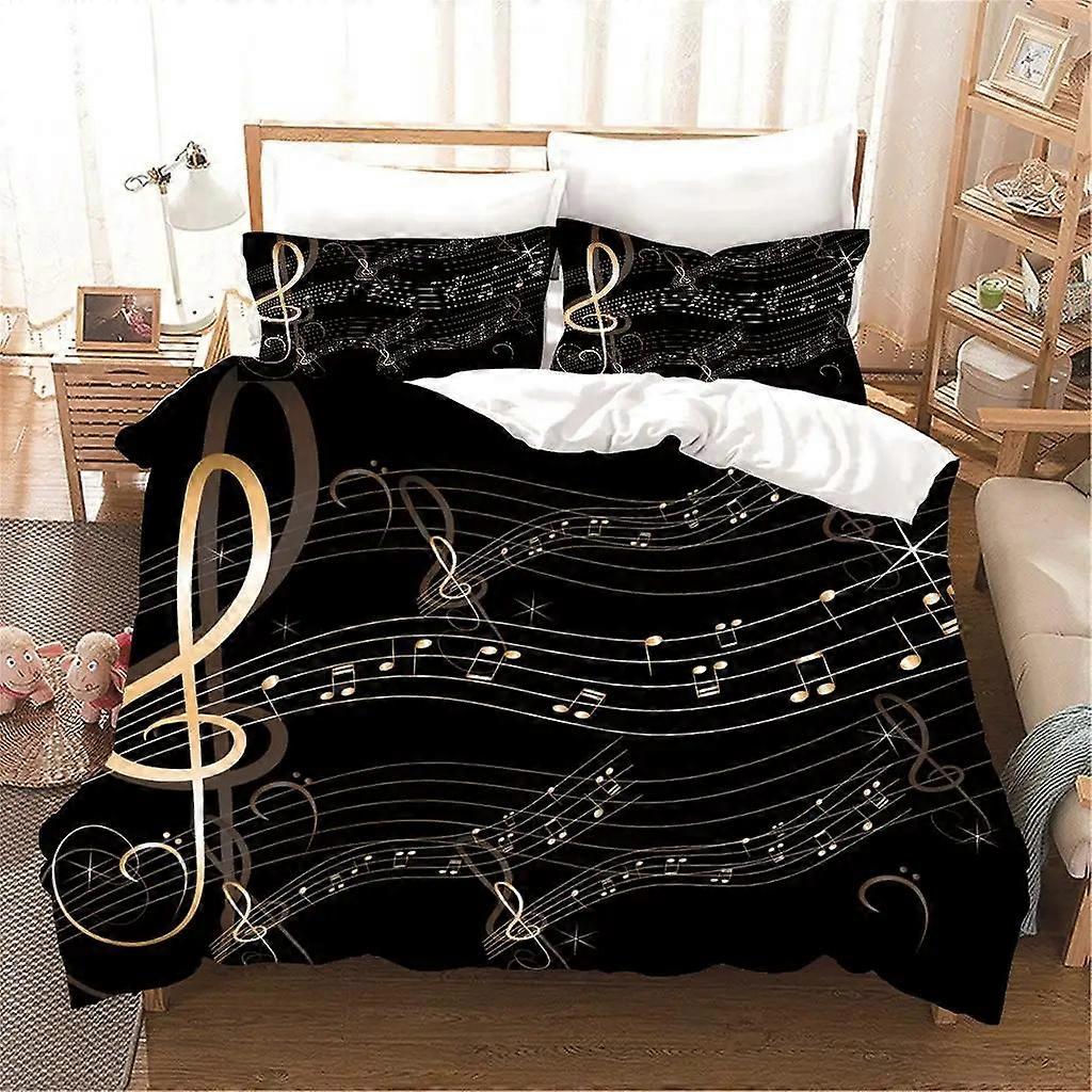 a2322 Bed Sheets Music Theme Piano Notes Multi Color Large Bedding Set Bedding Suitable For Theme Hotel  Customization3-Piece Bedding Set (1 Duvet Cov