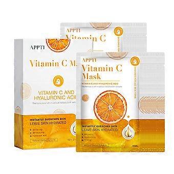 APPTI 25ml x 10Pcs Vitamin C & Hyaluronic Acid Facial Mask Moisturizing Whitening Firming Skin Care